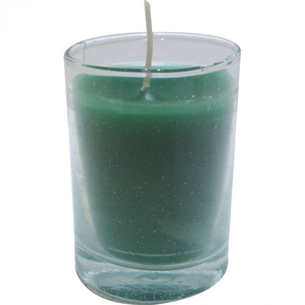 Vaso de luz verde 6x8,5 cm