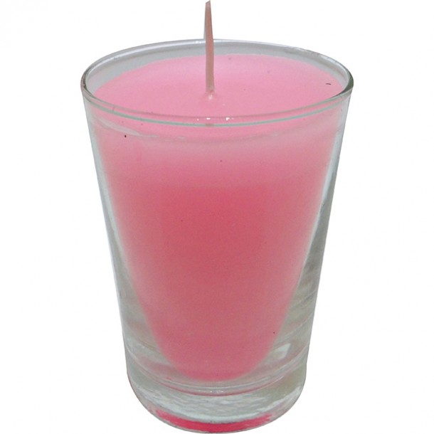 Vaso de luz chico rosa 5x7 cm